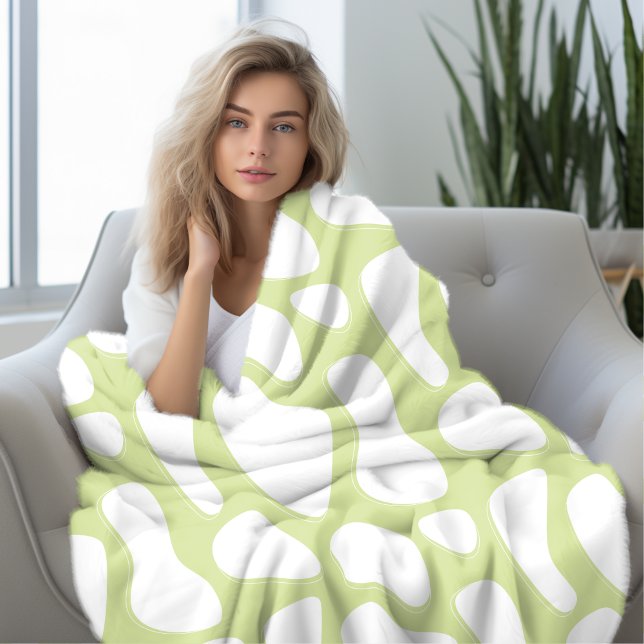 Couverture Polaire Impression de vache verte Pastel et blanche (Créateur téléchargé)