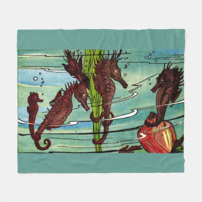 Couverture Polaire impression des hippocampes (Devant (Horizontal))