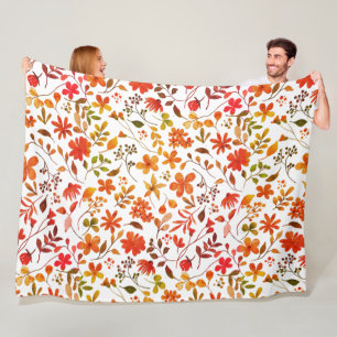 Couverture Polaire Impression florale aquarelle