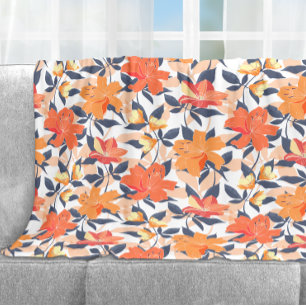 Couverture Polaire Impression florale colorée