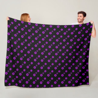 Couverture Polaire Impression florale violet électrique