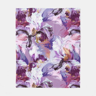 Couverture Polaire Impression Iris Abstraite Aquarelle