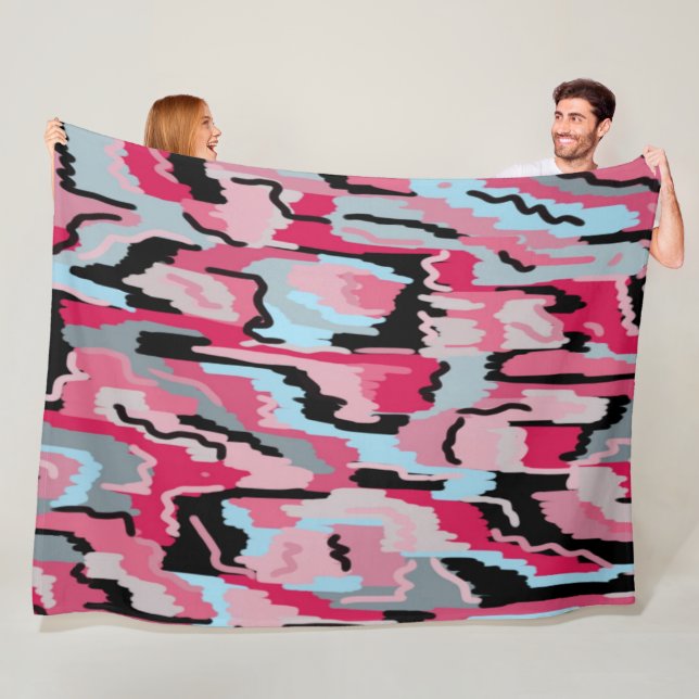 Couverture Polaire Impression numérique rouge et noire (En situation)