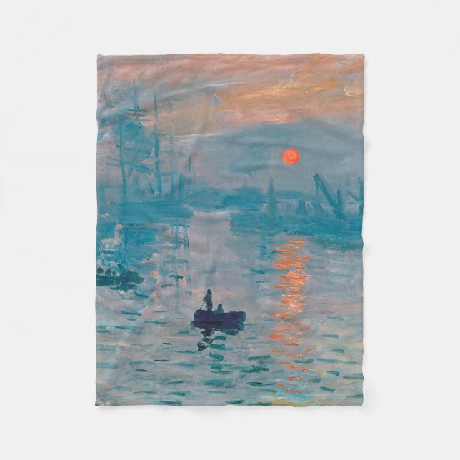 Couverture Polaire Impression Sunrise claude monet impressionist (Devant)