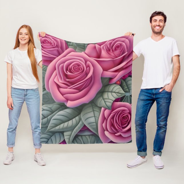 Couverture Polaire Imprimante magnifique pastel victorien rose rose (En situation)