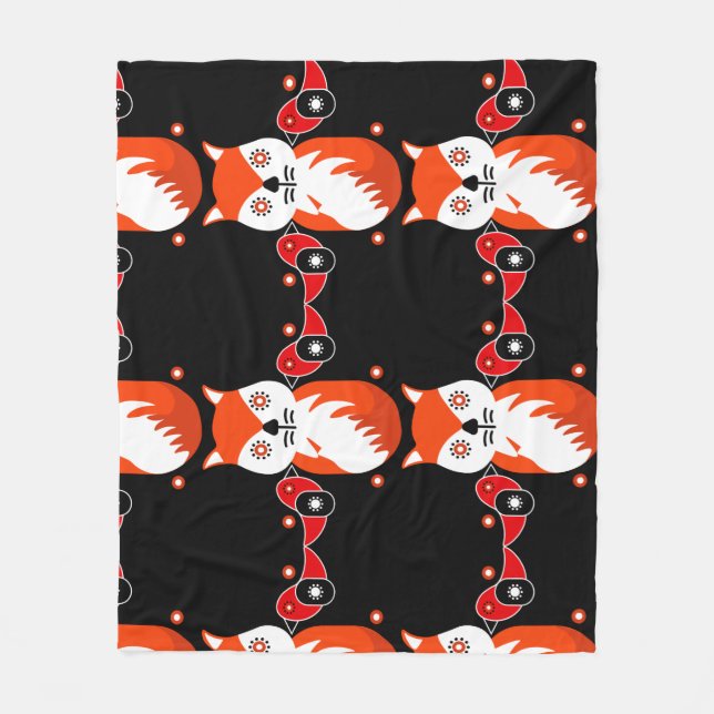 Couverture Polaire Imprimantes d'art populaire scandinave | Fleece de (Devant)