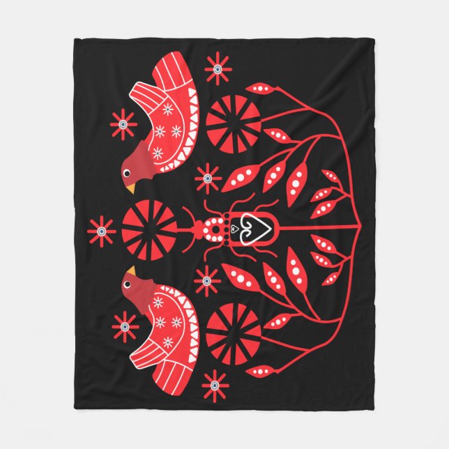 Couverture Polaire Imprimantes d'art populaire scandinave | Fleece de (Devant)
