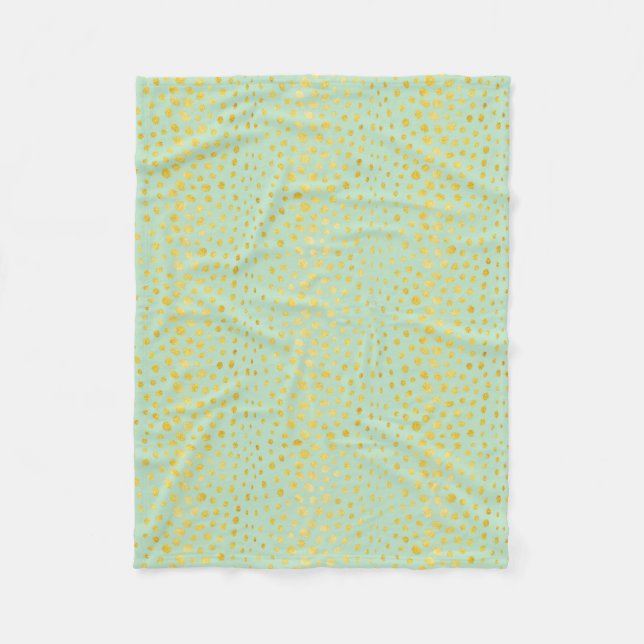 Couverture Polaire Imprimé guépard paillettes or faux monogramme chic (Devant)