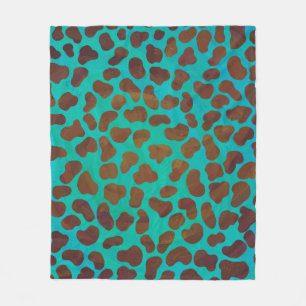 Couverture Polaire Imprimé marron et sarcelle Dalmatien