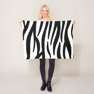 Couverture Polaire imprimé zèbre noir blanc