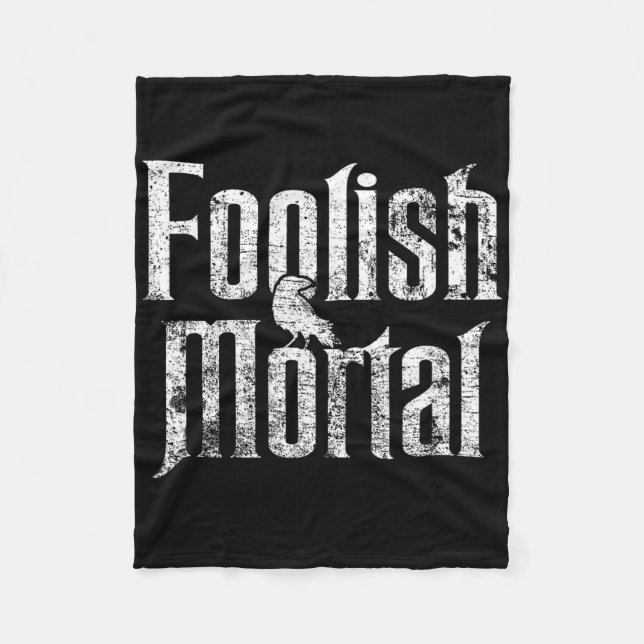 Couverture Polaire Imprimer blanc noir corbeau moral (Devant)