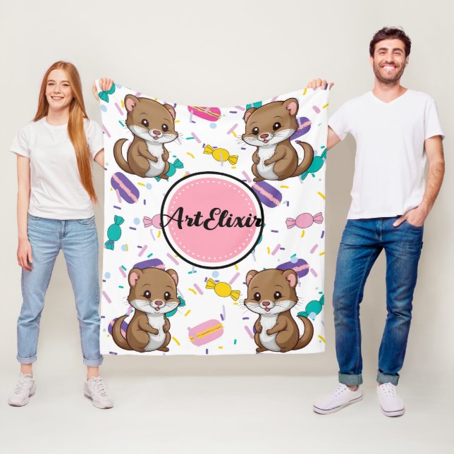 Couverture Polaire Imprimer les bonbons de ferret (En situation)