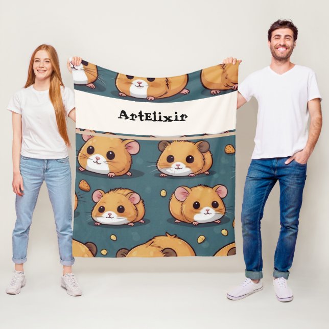 Couverture Polaire Imprimer Motif Hamster (En situation)