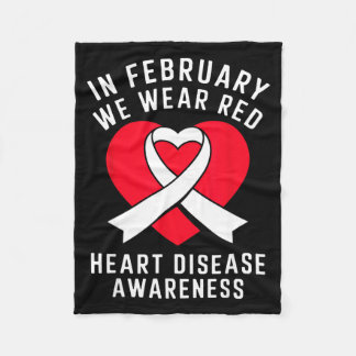 Couverture Polaire In February We Wear Red Heart Disease Awareness Me