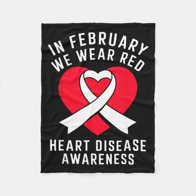 Couverture Polaire In February We Wear Red Heart Disease Awareness Me (Devant)
