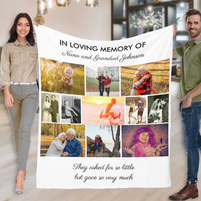Couverture Polaire In Love Memory Custom Citation White Photo Collage (Créateur téléchargé)