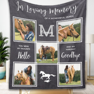 Couverture Polaire In Love Memory Pet Horse Memorial Photo Collage