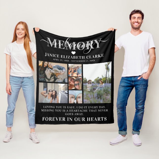 Couverture Polaire In Love Memory Photo Collage Memorial (En situation)