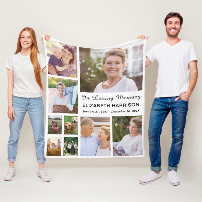 Couverture Polaire In Love Memory Photo Collage Memorial (En situation)