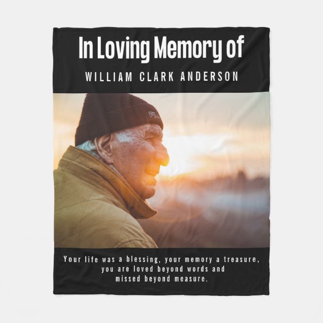 Couverture Polaire In Love Memory Photo Poem Hommage (Devant)