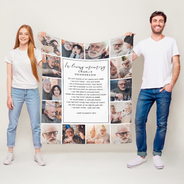Couverture Polaire In Loving Memory 14-Photo Name & Custom Quote (En situation)