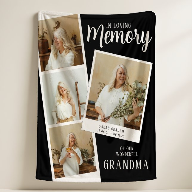 Couverture Polaire In Loving Memory 4 Photo Snaps Fleece Blanket (Créateur téléchargé)