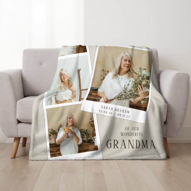 Couverture Polaire In Loving Memory 4 Photo Snaps Fleece Blanket (Créateur téléchargé)