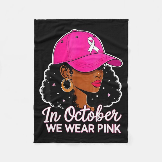Couverture Polaire In October We Wear Nk Black Women Breast Cancer Aw (Devant)