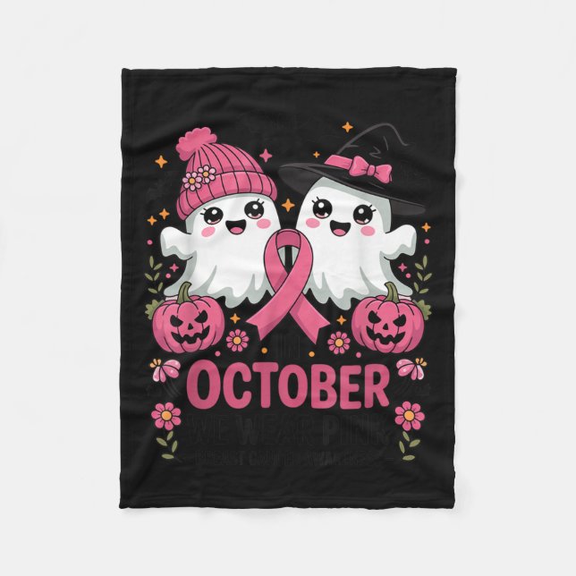 Couverture Polaire In October We Wear Nk Ghost Witch Breast Cancer Aw (Devant)
