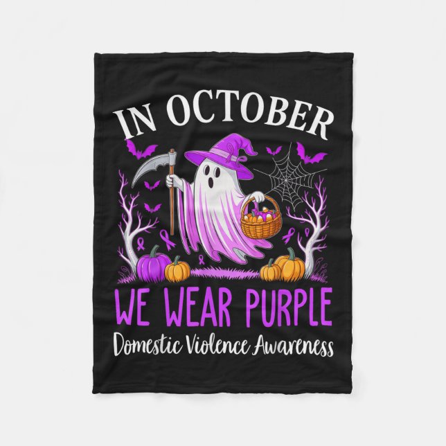 Couverture Polaire In October We Wear Purple Domestic Violence Ghost  (Devant)