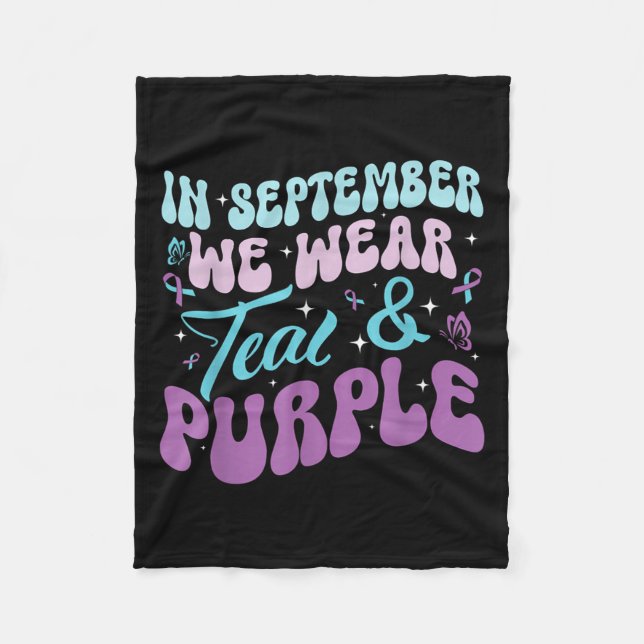 Couverture Polaire In September Wear Teal Purple Suicide Prevention A (Devant)