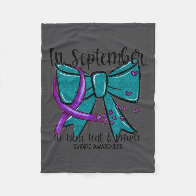 Couverture Polaire In September Wear Teal Purple Suicide Prevention B (Devant)
