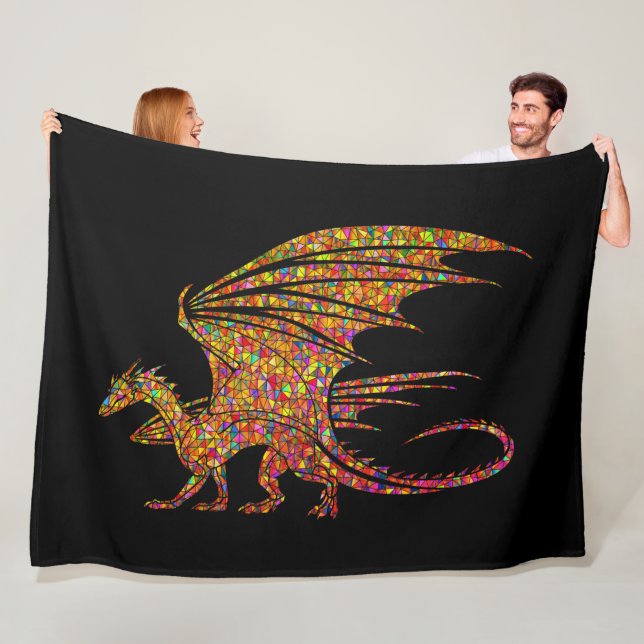 Couverture Polaire Incroyable Dragon Mosaïque  (En situation)