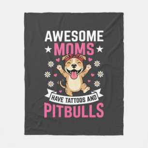 Couverture Polaire Incroyables mères Pitbull ont des tatouages drôle