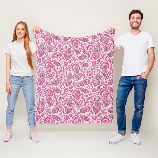Couverture Polaire Indian style paisley floral seamless (En situation)