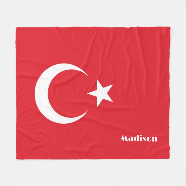 Couverture Polaire Indicateur Turquie de nom personnalisé (Devant (Horizontal))