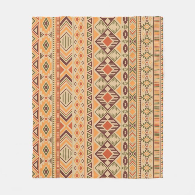Couverture Polaire Indien péruvien : Tribal Geometry Seamless (Devant)