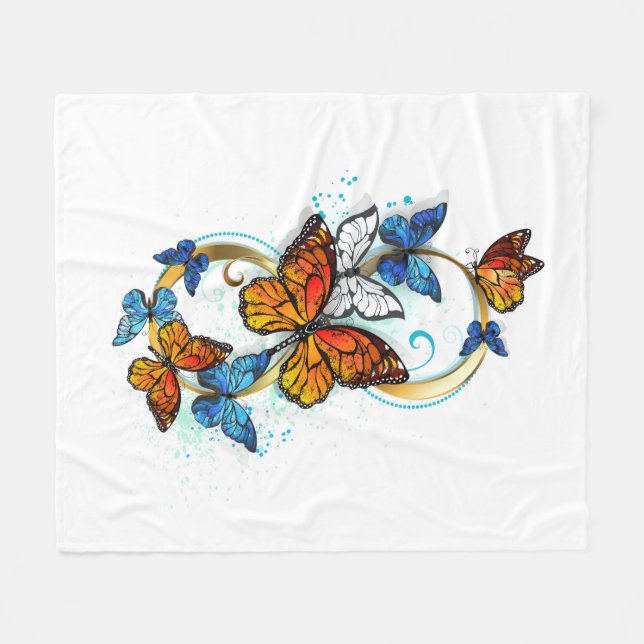 Couverture Polaire Infinité de papillons monarques (Devant (Horizontal))