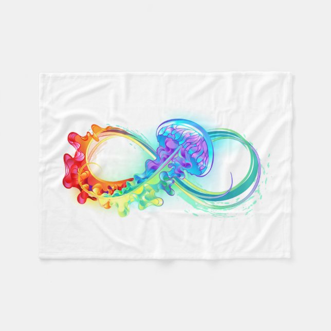 Couverture Polaire Infinity avec Rainbow Jellyfish (Devant (Horizontal))