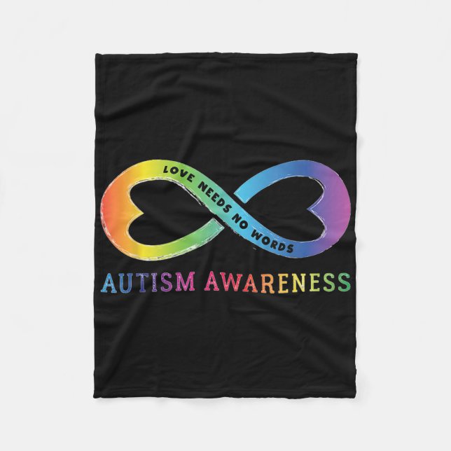 Couverture Polaire Infinity Heart Love Sensibilisation sur l'autisme  (Devant)