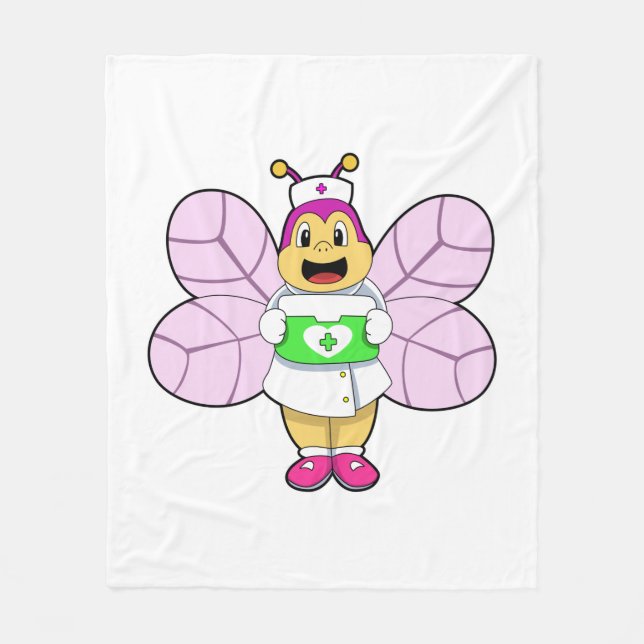 Couverture Polaire Infirmière abeille avec trousse de premiers soins (Devant)