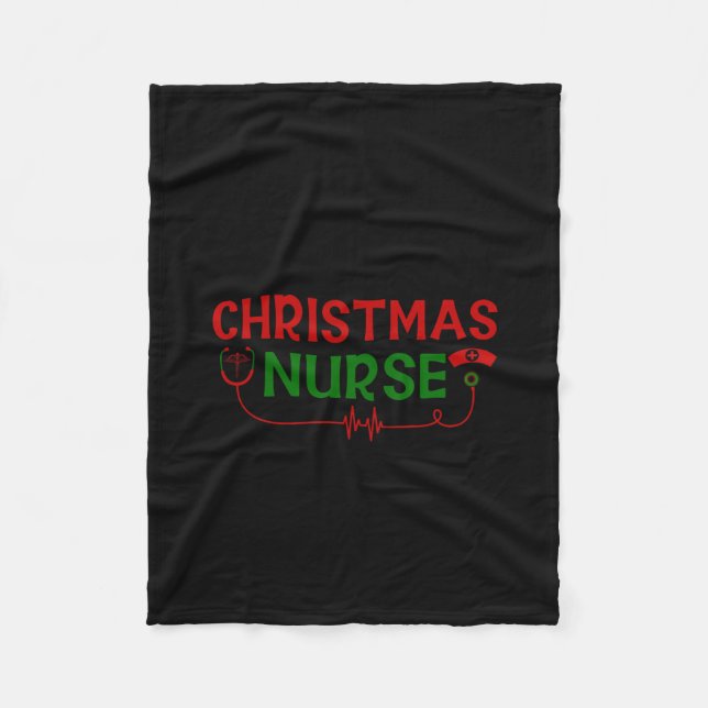 Couverture Polaire Infirmière Cadeau de Noël (Devant)