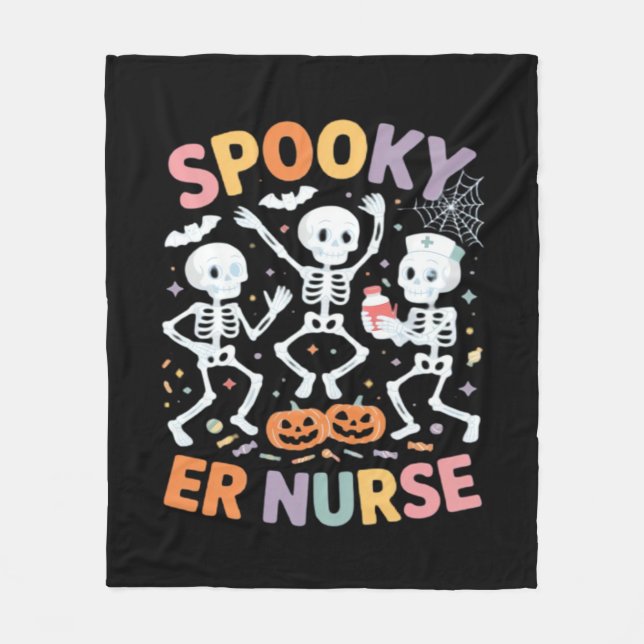 Couverture Polaire Infirmière Cute Halloween Éffrayant Essentiel T-Sh (Devant)