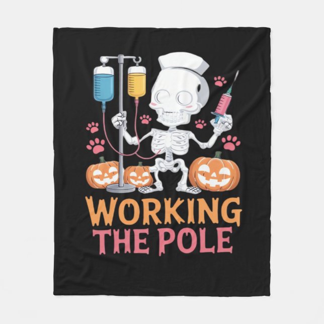 Couverture Polaire Infirmière d'Halloween Squelette drôle Plaisanteri (Devant)
