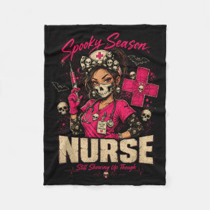 Couverture Polaire Infirmière effrayante Cadeau d'Halloween de crâne