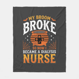 Couverture Polaire Infirmière en dialyse Halloween Balai Cassa Design