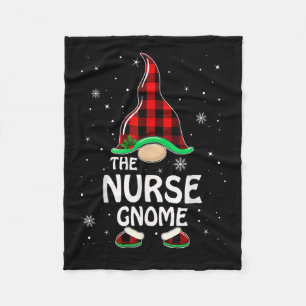 Couverture Polaire Infirmière Gnome Buffalo Plaid Matching Family Chr