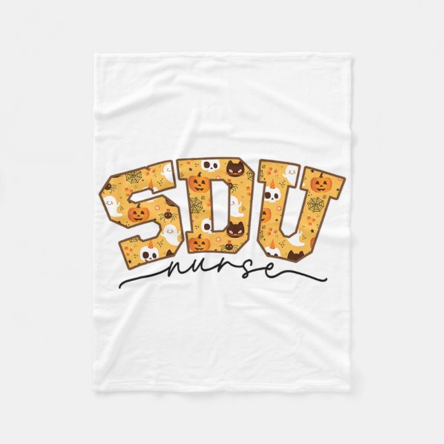 Couverture Polaire Infirmière Halloween Sdu Rn Chute Éffrayante (Devant)