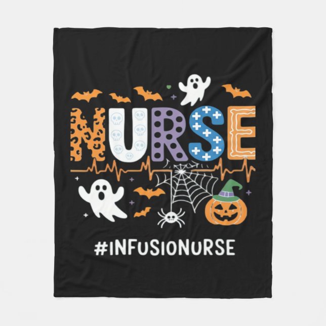 Couverture Polaire Infirmière Infusion Infirmière Stethoscope Hallowe (Devant)