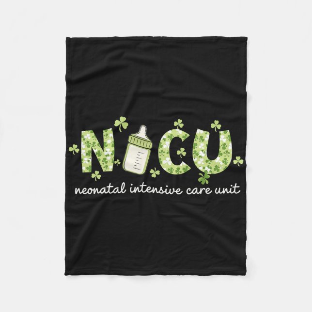 Couverture Polaire Infirmière Nicu Trèfle Rétro Joyeux St Patrick's D (Devant)